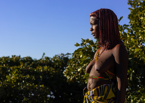 Portrait of a mumuhuila tribe woman, Huila Province, Lubango, Angola