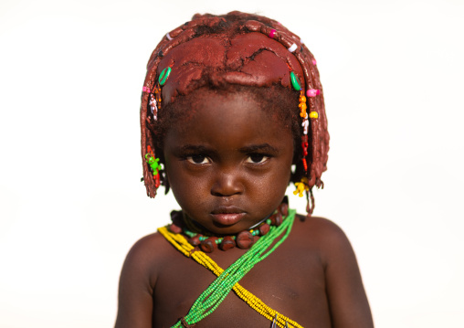 Mumuhuila tribe child girl, Huila Province, Lubango, Angola
