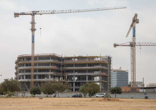 Cranes on a construction site, Luanda Province, Luanda, Angola