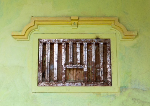 Window of an old portuguese colonial building, Benguela Province, Catumbela, Angola