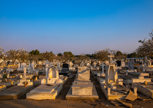 Tombs in a cemetery, Benguela Province, Catumbela, Angola