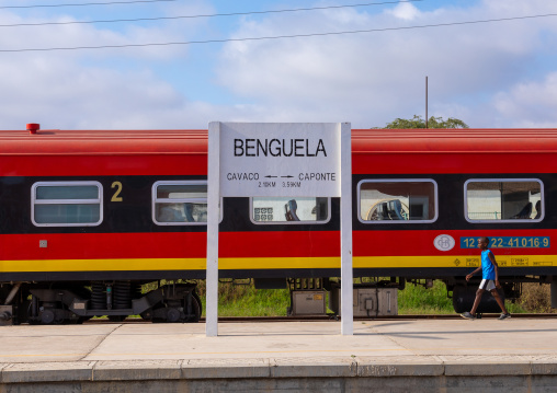 Train in a railway station, Benguela Province, Benguela, Angola
