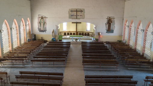 Inside an empty church, Benguela Province, Catumbela, Angola