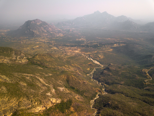 Aerial view of serra da leba in Tundavala gap, Huila Province, Humpata, Angola