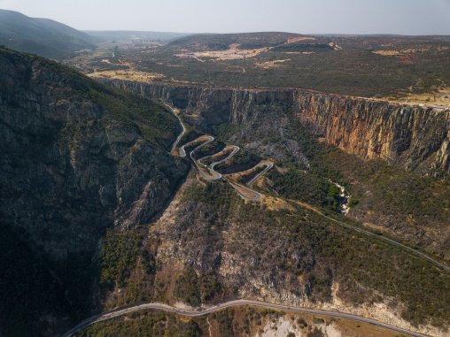 Aerial view of the the road at Serra da Leba, Huila Province, Humpata, Angola