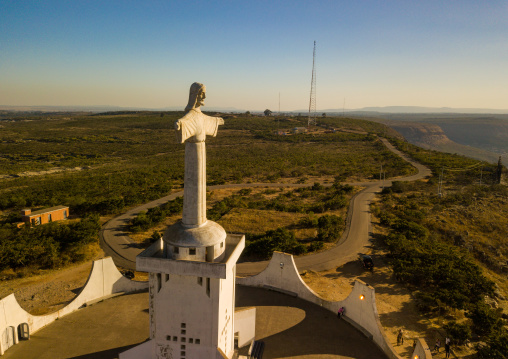 Aerial view of the Cristo Rei, Huila Province, Lubango, Angola