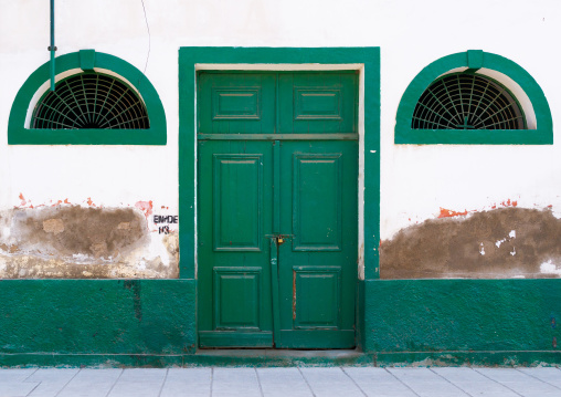 Old portuguese colonial building door, Namibe Province, Namibe, Angola