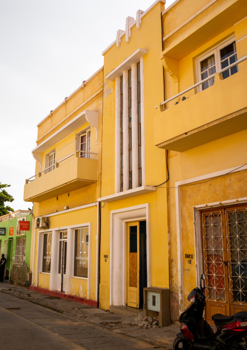 Old yellow portuguese colonial building, Namibe Province, Namibe, Angola