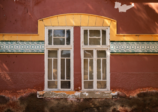 Window of an old portuguese colonial building, Namibe Province, Namibe, Angola