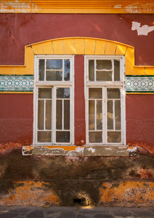Window of an old portuguese colonial building, Namibe Province, Namibe, Angola
