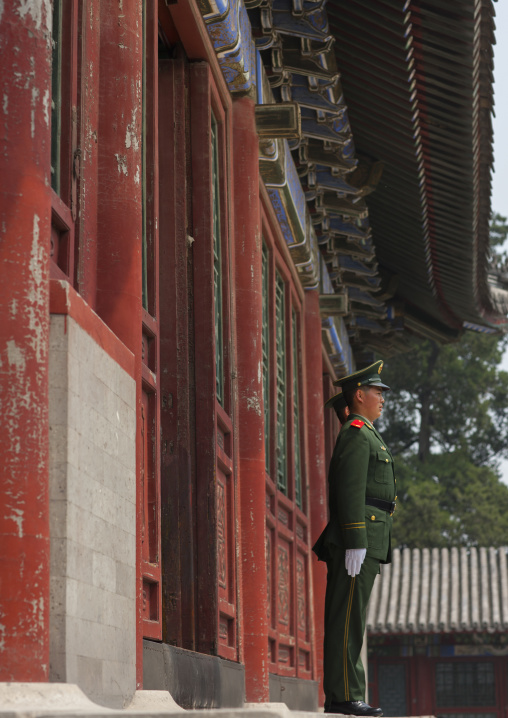 Guard Standing In Front Of Forbidden City, Beijing, China