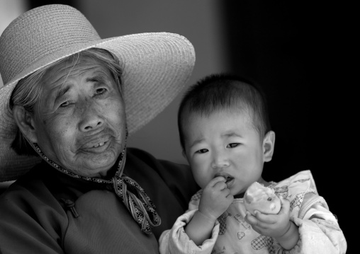 Grandmother And Baby, Xizhou, Yunnan Province, China