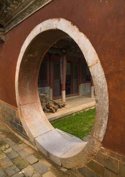 Circular Doorway At Confucius Temple Of Jianshui, Yunnan Province, China