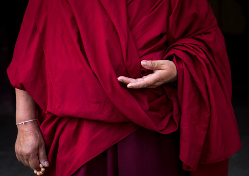 Tibetan buddhist nun in Labrang nunnery, Gansu province, Labrang, China