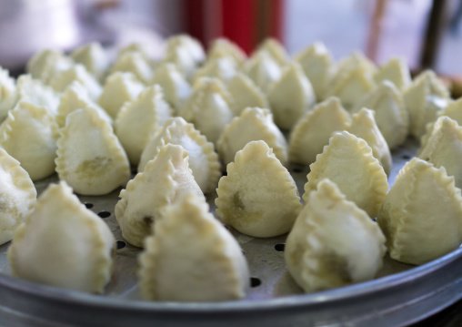 Typical street food dumplings called momos, Gansu province, Linxia, China