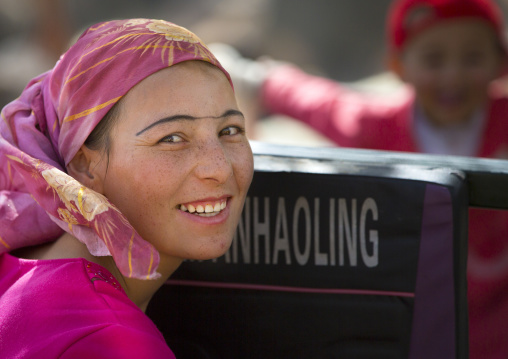 smiling Uyghur Woman, Opal Village Market, Xinjiang Uyghur Autonomous Region, China
