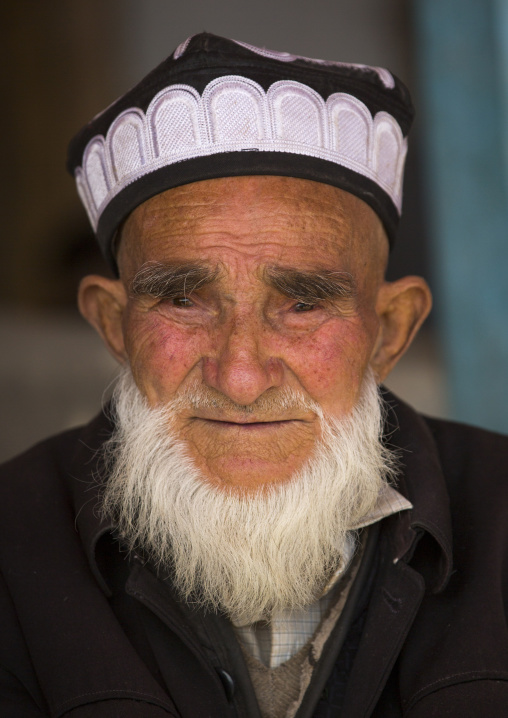 Old Uyghur Man, Opal Village Market, Xinjiang Uyghur Autonomous Region, China