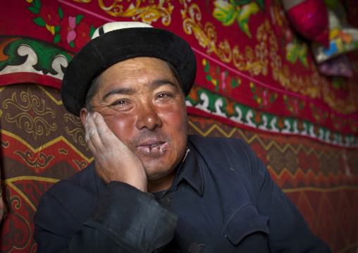 Kyrgyz Man Near Karakul Lake, Xinjiang Uyghur Autonomous Region, China