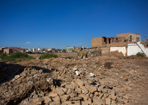 destroyed Old Town Of Kashgar, Xinjiang Uyghur Autonomous Region, China