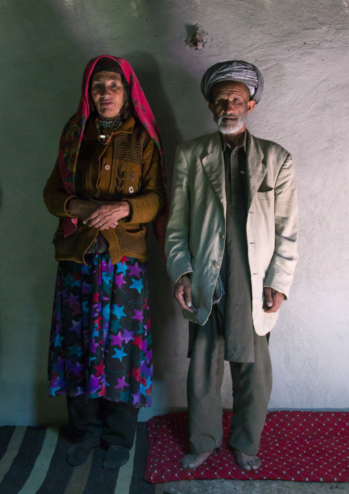 Afghan couple inside their house, Badakhshan province, Wuzed, Afghanistan