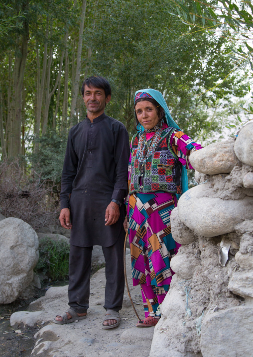 Afghan couple with traditional clothing, Badakhshan province, Khandood, Afghanistan