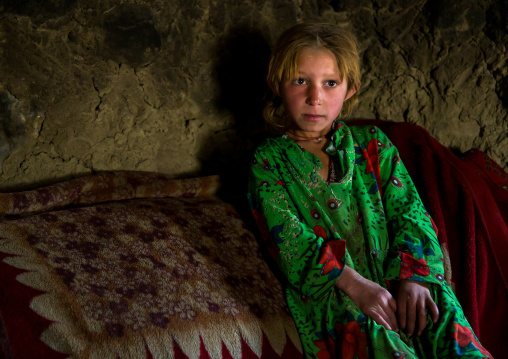 Wakhi nomad girl with blonde hair, Big pamir, Wakhan, Afghanistan
