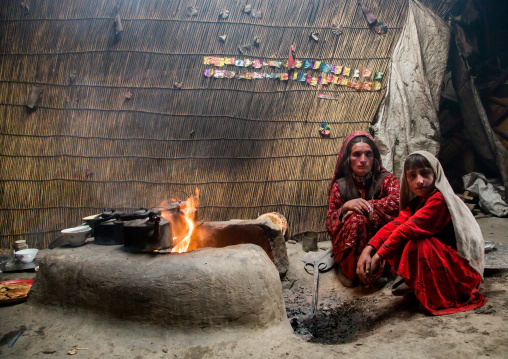 Wakhi nomad family inside a yurt, Big pamir, Wakhan, Afghanistan