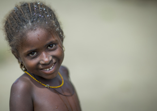 Benin, West Africa, Gossoue, fulani peul tribe little girl
