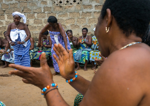 Benin, West Africa, Bopa, women dancing during a traditional voodoo ceremony