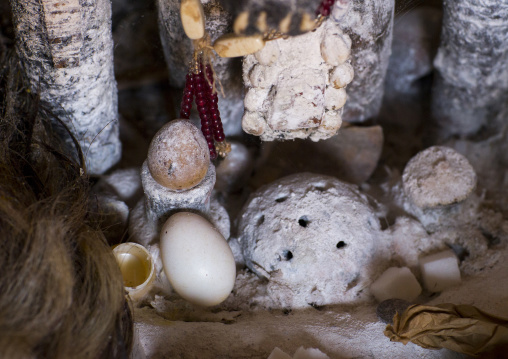 Benin, West Africa, Bonhicon, eggs offered to the spirits during a voodoo ceremony