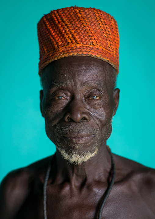 Benin, West Africa, Taneka-Koko, traditional healer called mister tcholi portrait