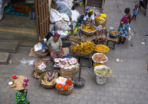 Benin, West Africa, Cotonou, dantokpa market aerial view