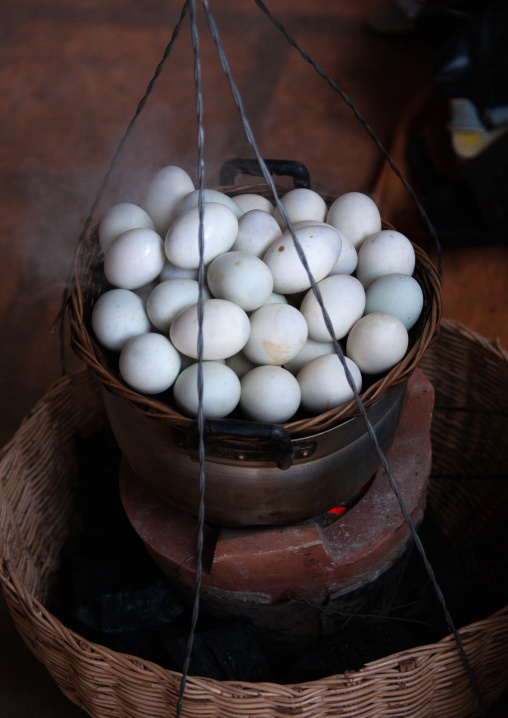 Boiled eggs for sale on a market, Battambang province, Battambang, Cambodia