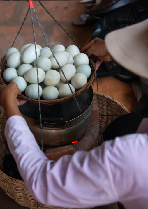 Boiled eggs for sale on a market, Battambang province, Battambang, Cambodia