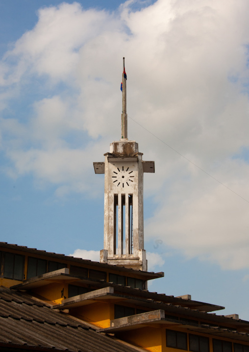 Phsar thom central market clock tower, Battambang province, Battambang, Cambodia