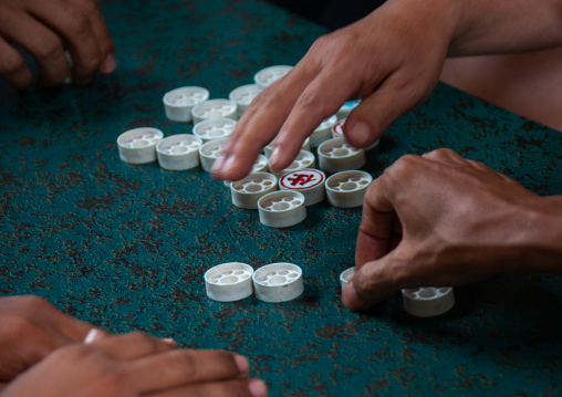 Cambodian men playing board game xiangqi or chinese chess, Phnom Penh province, Phnom Penh, Cambodia