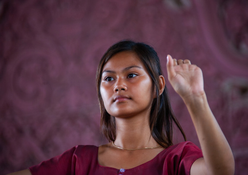 Cambodian dancer during a training session of the National ballet, Phnom Penh province, Phnom Penh, Cambodia