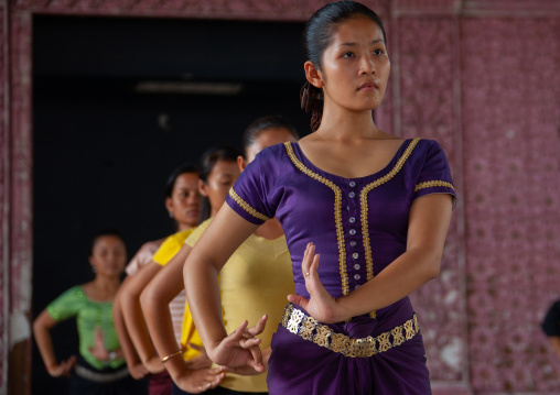 Cambodian dancers during a training session of the National ballet, Phnom Penh province, Phnom Penh, Cambodia