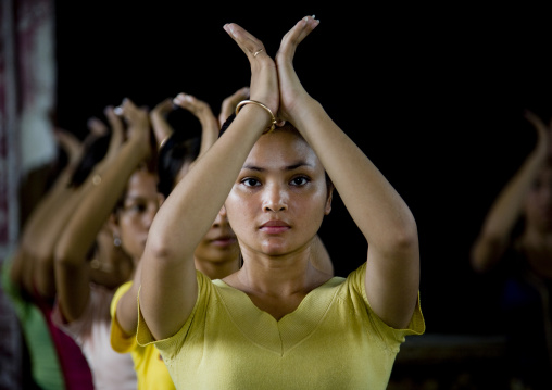 Cambodian dancers during a training session of the National ballet, Phnom Penh province, Phnom Penh, Cambodia