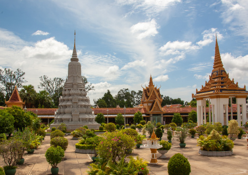 Royal stupas in the royal palace complex, Phnom Penh province, Phnom Penh, Cambodia