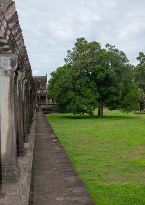 Columns along Angkor wat, Siem Reap Province, Angkor, Cambodia