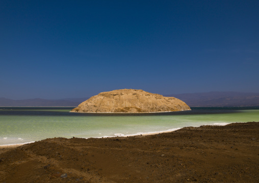 Lake Assal Crater Lake With Its Salt Pans, Afar Depression, Djibouti