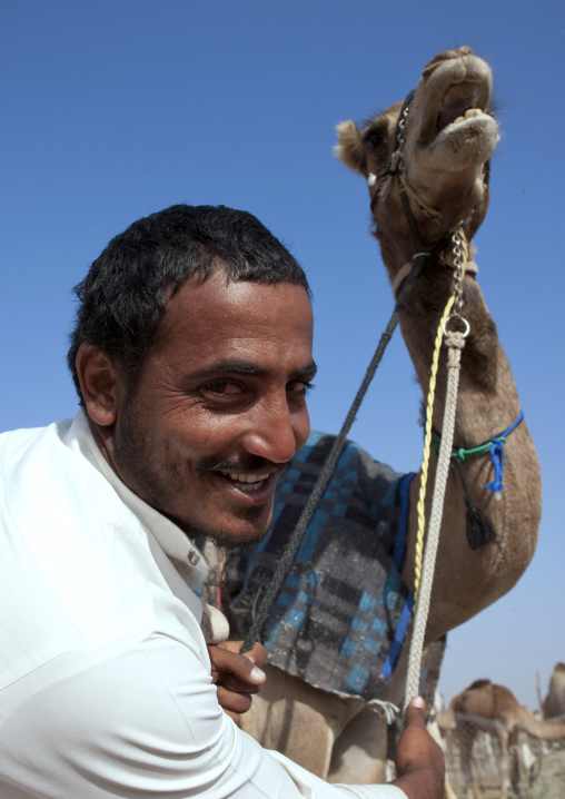 Rashaida Man In Camel Market In Al Ain, Emirates