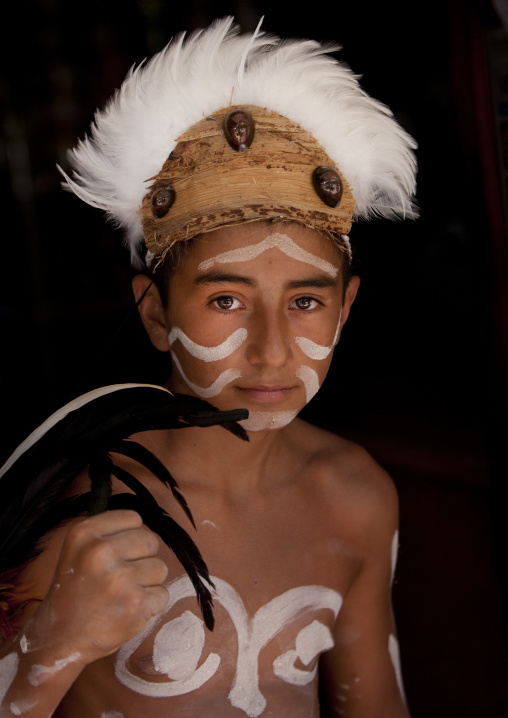Kid During Tapati Festival, Easter Island, Chile