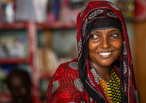 Portrait of a beautiful afar tribe young woman, Northern Red Sea, Massawa, Eritrea