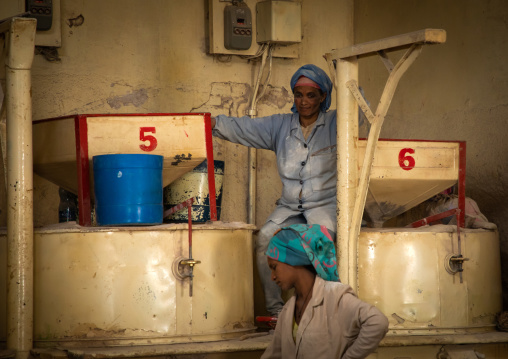 Eritrean worker in a flour mill, Central region, Asmara, Eritrea