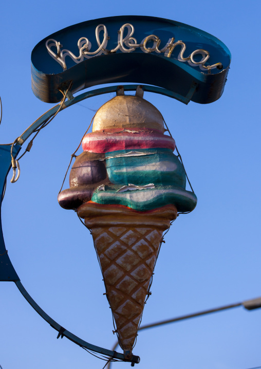 Ice Cream Sign, Central region, Asmara, Eritrea