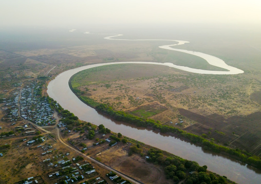 Aerial view of the Omo river, Omo Valley, Omorate, Ethiopia