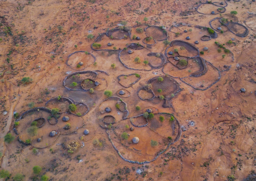 Aerial view of a Hamer tribe, Omo Valley, Turmi, Ethiopia