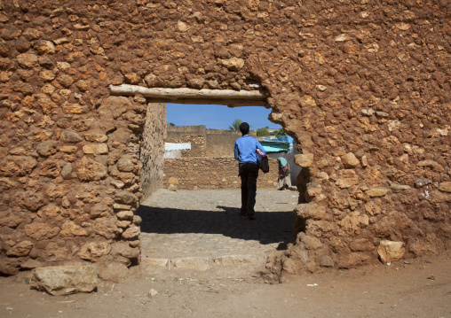 Man Walking Through The Old Walls Of Harar, Ethiopia